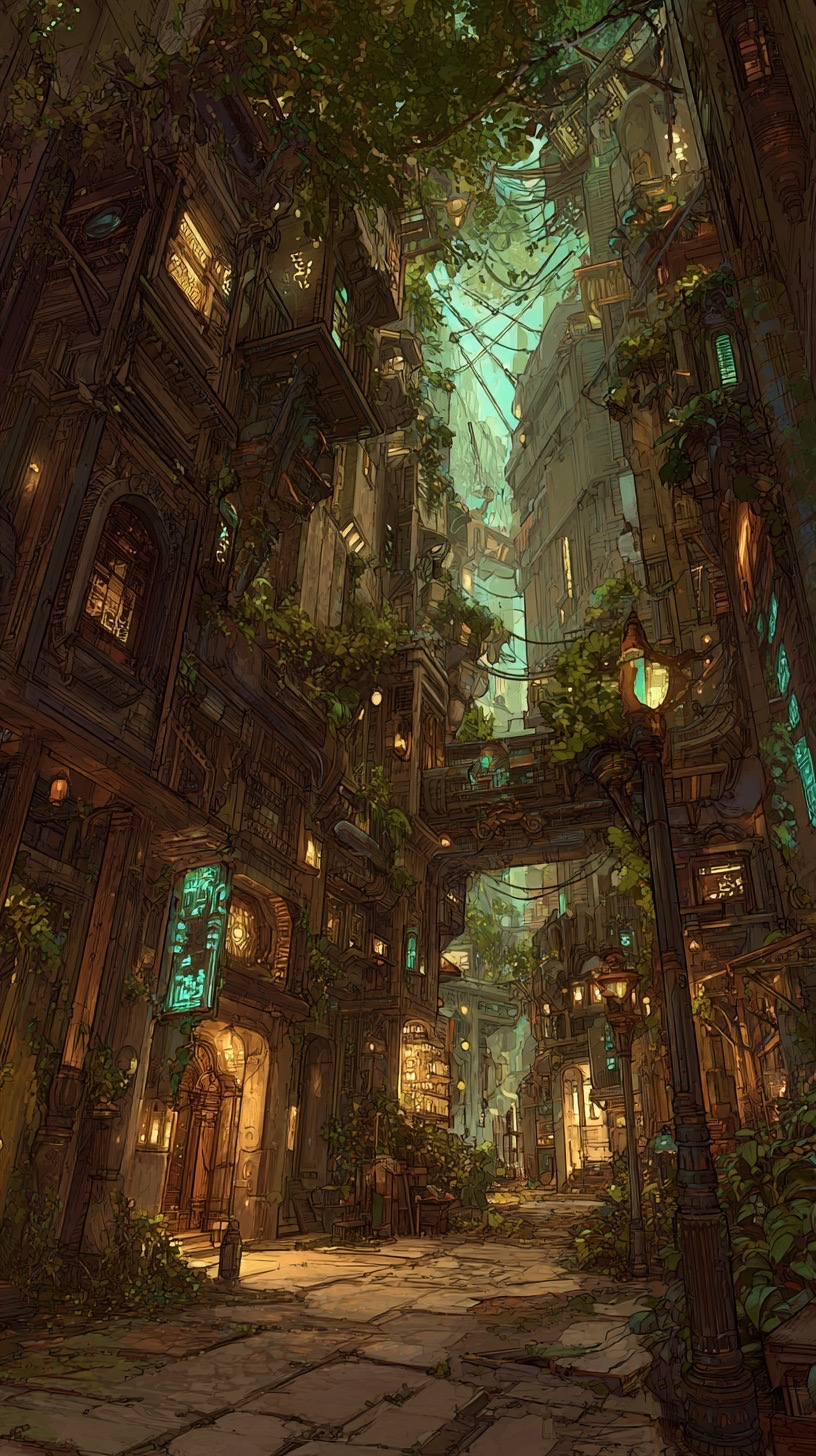 Rue etroite entre les batiments de pierre-vive