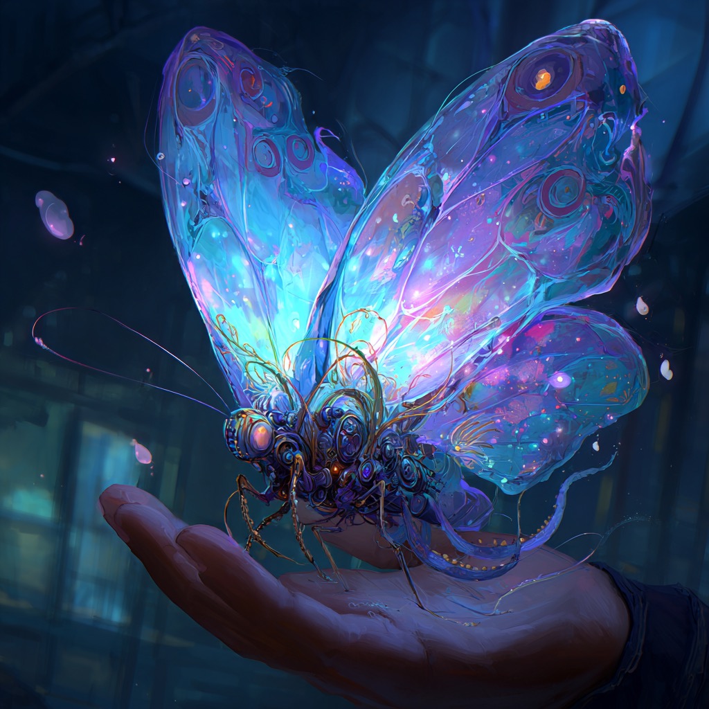 Chimere papillon-poulpe — hybride domestique miniature