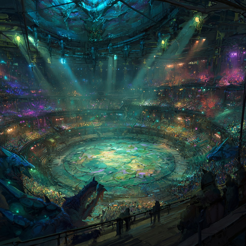 L'arene organique — des milliers de spectateurs