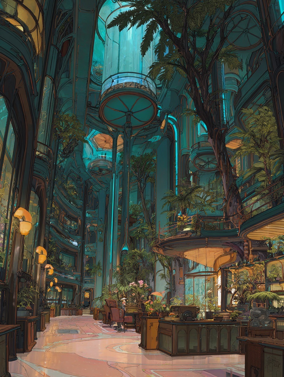 Intérieur du palais organique des Guildes
